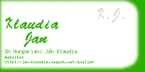 klaudia jan business card