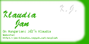 klaudia jan business card